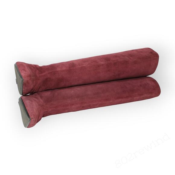 EU 38 ~ US 7.5/8 AnnaF Rosa Suede Sandy Boot KneeHigh 2.5" ConeHeel Italy Plum - Picture 6 of 16